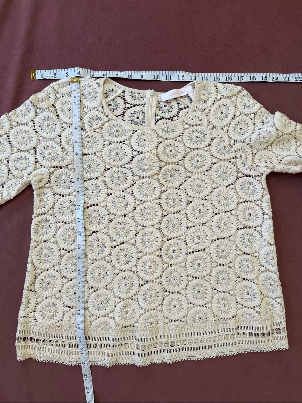 Chloe Cream Balloon Sleeve Top - Size XS/S (EU 36) - Picture 11 of 12